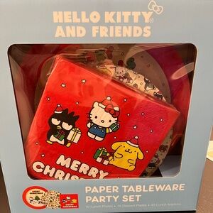 Hello Kitty Christmas Paper Tableware Party Set Holiday Friends 2024